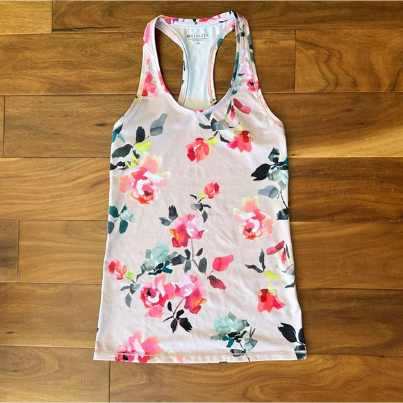 Athleta Pink Floral Print Tank Top size XS - Picture 1 of 3